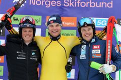 Bilde 4: Johs Bråthen Herland, Markus Nordgård Fossland og Fredrik Møller. Foto: Claes-Tommy Herland/Norges Skiforbund