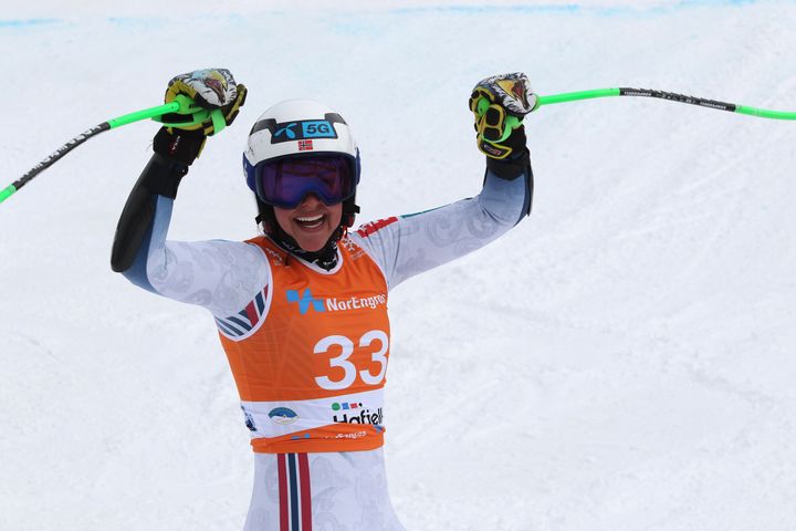 Thea Louise Stjernesund kjørte inn til sølv i super-G. Foto: Claes-Tommy Herland/Norges Skiforbund