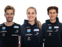 På rekruttlandslaget finner vi bl.a. Kasper Moen Flatla (f.v.), Mille Marie Hagen og Marius Solvik.