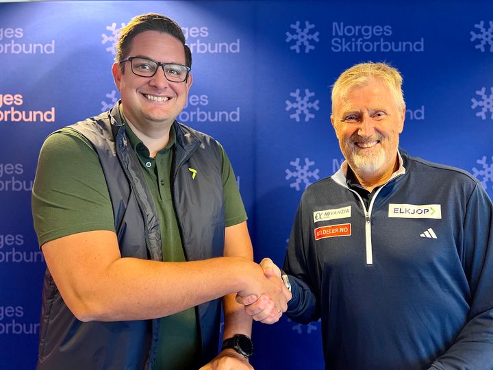 Fredrik Tønnesen, Konsernsjef i Elkjøp, og hoppsjef Jan-Erik Aalbu.
