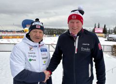 Øystein Snuggerud i Frisikt sammen med sportssjef Ivar Stuan.