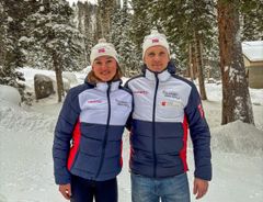 Ida Waldal og Hans-Inge Klette etter den fine femteplassen i miksstafett i helga.