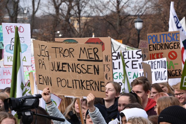 Klimademonstrasjon i Oslo.