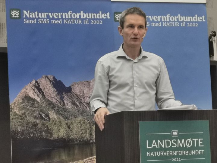 Truls Gulowsen, leder i Naturvernforbundet, gikk til angrep påp regjeringens miljøpolitikk i sin tale til landsmøtet i dag.