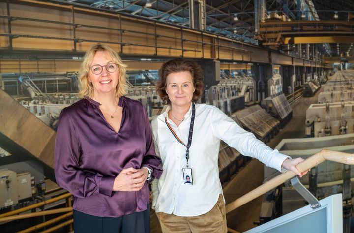 Kristin Lian, adm. direktør i Hafslund Kraft (t.v.) og Kari Thørud, Konsernsjef for Hydro Energy