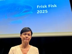 Konstituert avdelingsdirektør og ansvarlig redaktør for Fiskehelserapporten Ingunn Sommerset er tilstede ved lanseringen av rapporten på konferansen Frisk Fisk i Tromsø. Foto: Asle Haukaas, Veterinærinstituttet