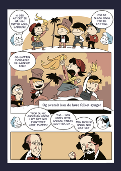 Det er en kamp mellom H. C. Andersen og Charles Dickens i denne boken, ispedd litt referanser til Victor Hugo.