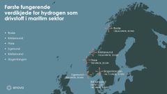 HYDROGEN-SATSING: Oversikt over hydrogenpunktene langs kysten.