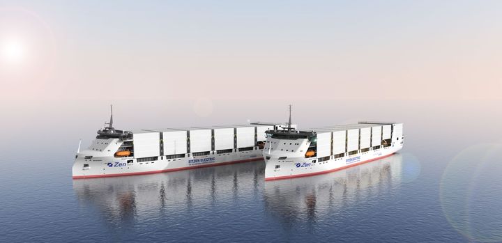 ELEKTRISKE: Disse containerskipene skal seile mellom Norge, Sverige og Tyskland.