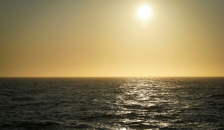 Sol døgnet rundt, skyfri himmel, blikkstille vann og unormale forhold i Nord-Atlanteren. Det skapte den marine hetebølgen i Nord-Norge i 2024. Illustrasjonsfoto: Stine Hommedal/ HI