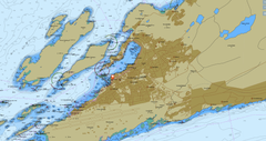 Kart over Bodø havn med tettere dybdekurver for forbedret navigasjon.