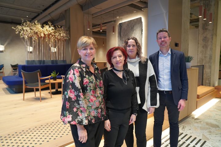 HR-sjef May Kristin Karlstad Borgan, fagleder Mariann Varadi, innovasjonsansvarlig Britt Richardsen i Gjerdrum kommune og Arvid Kjæreng, rådgiver i Sopra Steria.