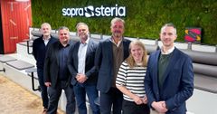 Lysehar valgt Sopra Steria som strategisk samarbeidspartner. Fra venstre: Sjur Hardeland, Jørgen Morken og Yrjan Reime fra Sopra Steria og Rune Nilsen, Kari Steine Aase og Øyvind Feed fra Lyse.