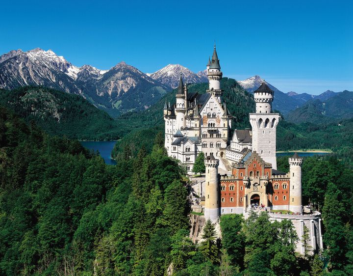 Neuschwanstein slott sett fra Tegelberg