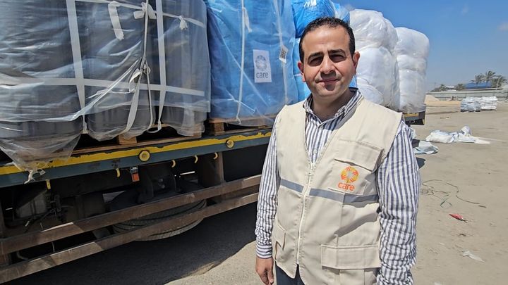 CAREs nødhjelpskoordinator i Gaza, Saaed Madhoun, 26 april. Siden det har grensene for det meste vært stengt.