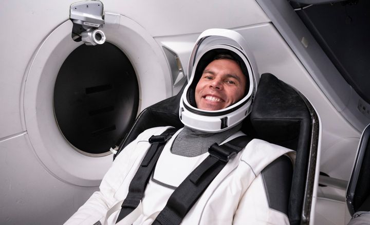 Marcus Wandt, prosjektastronaut ved ESA, i Crew Dragon-romfartøy fra SpaceX.