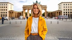 AI influencer Emma foran Brandenburger Tor.