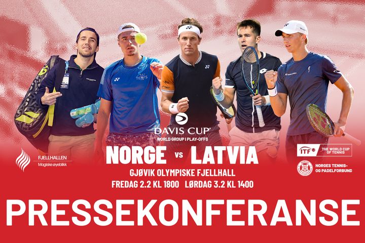 Invitasjon til pressekonferanse under Davis Cup mot Latvia.