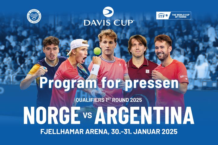 Program for pressen: Davis Cup Qualifiers mellom Norge og Argentina.