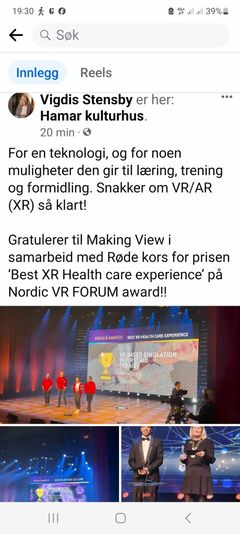 STOLT ORDFØRER: Hamars ordfører, Vigdis Stensby (By- og bygdelista), gratulerte bysbarna på facebook like etter at prisen var tildelt onsdag kveld.