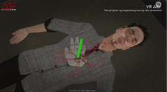 VR AID: I Making Views førstehjelpssimulering trener du også hjerte- og lungeredning med indikator for korrekt utført kompersjon.