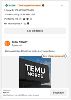 Villedende KI-reklame fra Temu