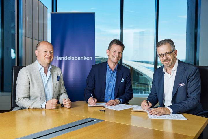 Fra venstre Christian Dahl (Handelsbanken), Arild Andersen (Handelsbanken) og Einar Espolin Johnson (Akademikerne Pluss)