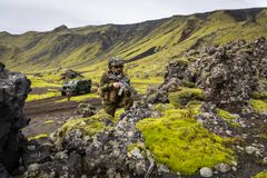 Heimevernets innsatsstyrke Archery beskyttet styrker fra britiske Royal Air Force og U.S. Marine Corps under en tilsvarende trening på Jan Mayen i september i fjor.