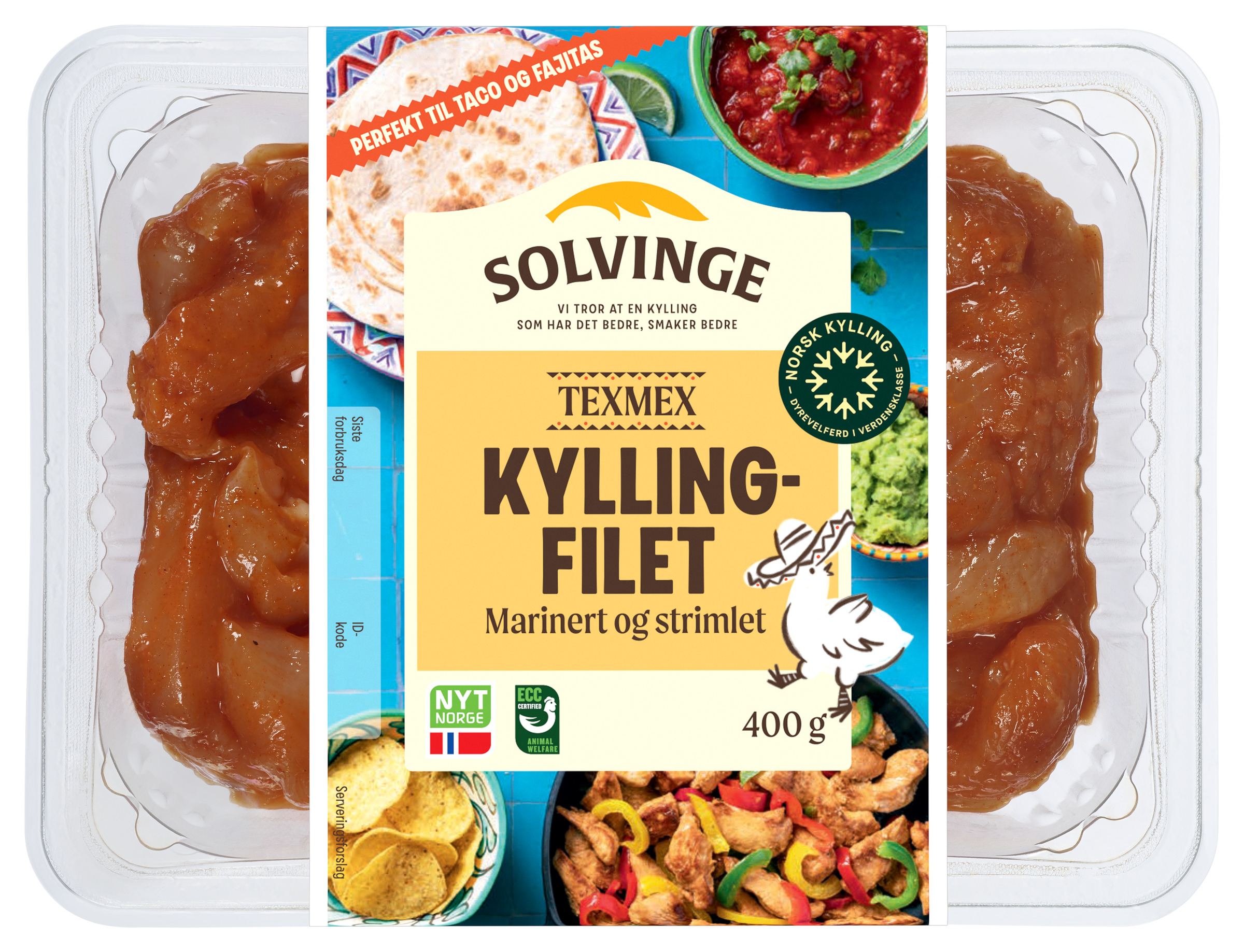 Norsk Kylling lanserer Solvinge marinert strimlet kyllingfilet Texmex