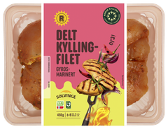 Gyrosmarinert delt kyllingfilet fikk bronse