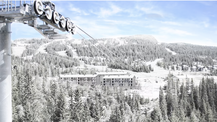 UTVIKLING I KVITFJELL: Yttersvingen, som skal stå klart vintersesongen 2021, i Kvitfjell med 38 leiligheter til utleie.