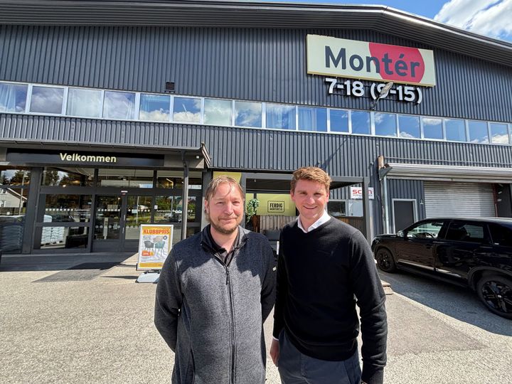 Daglig leder for nye Montér Gulskogen, Espen Flaa og regiondirektør i Optimera TVB, Henrik Farmen