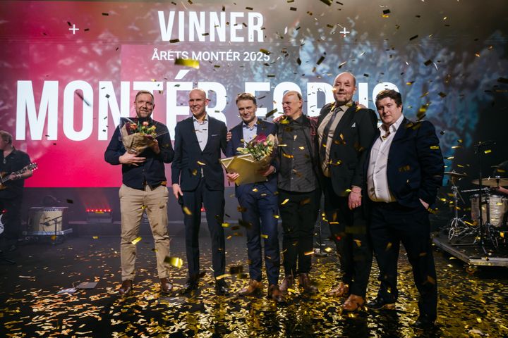 De beste Montér-butikkene i 2025: Fra venstre: "Årets Montér forhandler 2025" - Montér Seljord og daglig leder Kenneth Solås, direktør for Optimera Proff & Montér, Erlend Gjelsvik, daglig leder hos "Årets Montér 2025", Montér Forus, Torleif Idland, Tronn Solheim, Kristian Aardal og Ørjan Lekve