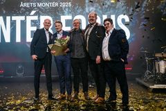 Årets Montér: Fra venstre: Direktør for Optimera Proff & Montér, Erlend Gjelsvik, daglig leder Montér Forus, Torleif Idland, Tronn Solheim, Kristian Aardal og Ørjan Lekve