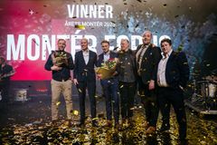 "Årets Montér forhandler 2025", Montér Seljord og daglig leder Kenneth Solås, direktør for Optimera Proff & Montér, Erlend Gjelsvik, daglig leder Montér Forus, "Årets Montér 2025" Torleif Idland, Tronn Solheim, Kristian Aardal og Ørjan Lekve