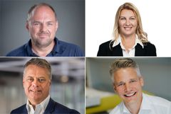 Fra venstre øverst: Andre Christensen, Ingrid Bojner, Michel Hallen og Sondre Gravir. Foto: Privat/SATS/Falck