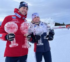 Ida Marie Hagen og Jarl Magnus Riiber vant begge verdenscupen sammenlagt, men de har langt ifra tjent like mye denne sesongen. Under VM i Trondheim vil kvinner og menn få like premiepenger.