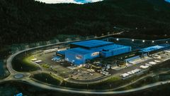 ASKO OSLOFJORDs automatiserte lager i Hanekleiva i Holmestrand kommune er på 27.700 kvadratmeter og 30 meter høyt. Foto: ASKO