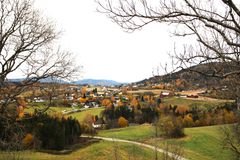 Beautiful view towards the Fen deposit in Ulefoss, Norway