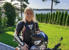 Helene Kjærnli på MC tur
