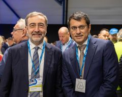 Italias ambassadør til Norge Stefano Nicoletti og Mapei Group CEO Marco Squinzi