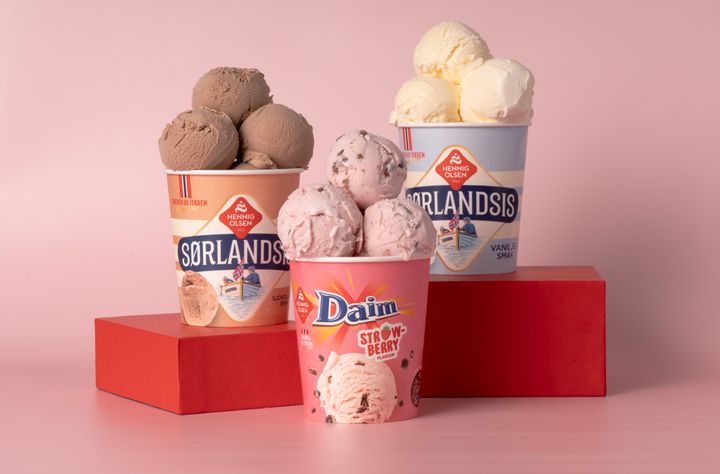Sørlandsis og Daim Strawberry 450ml