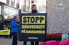 PROTEST: Nestleder i Greenpeace, Halvard Raavand, deltok på morgendagens aksjon mot Stavanger-selskapet Loke Marine Minerals.