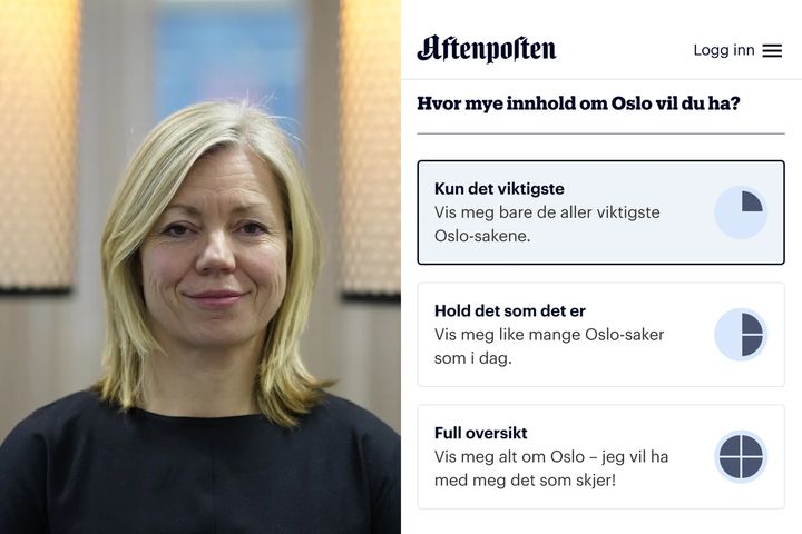 TESTER: – Vi ønsker at Aftenposten skal være like engasjerende for en leser i Tromsø som for en i Oslo, og denne testen er et skritt i den retningen, sier sjefredaktør Trine Eilertsen.