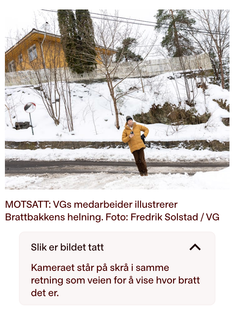 Her forklarer VG hvilken vurdering fotografen har gjort rundt bildeutsnitt.