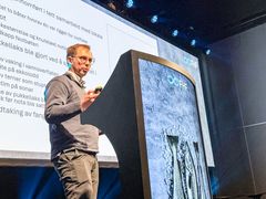 Thomas Hageby Dahl fra Møreforskning har ledet forsøksfisket på pukkellaks i sjø, og la fram resultatene fra forskningen under FHFs Hvitfiskseminar i Tromsø torsdag.