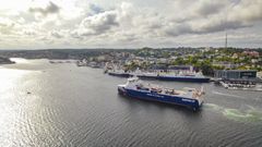 Samskip Kvitbjørn besøkte Arendal under Arendalsuka.