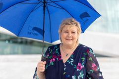 Høyreleder og tidligere statsminister Erna Solberg er gudmor for kystruteskipet Havila Pollux.