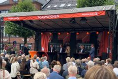 Bent Martini på scenen under Arendalsuka 2024.