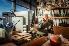 Per Sævik på kontoret i Havilahuset på Mjølstadneset, Fosnavåg.